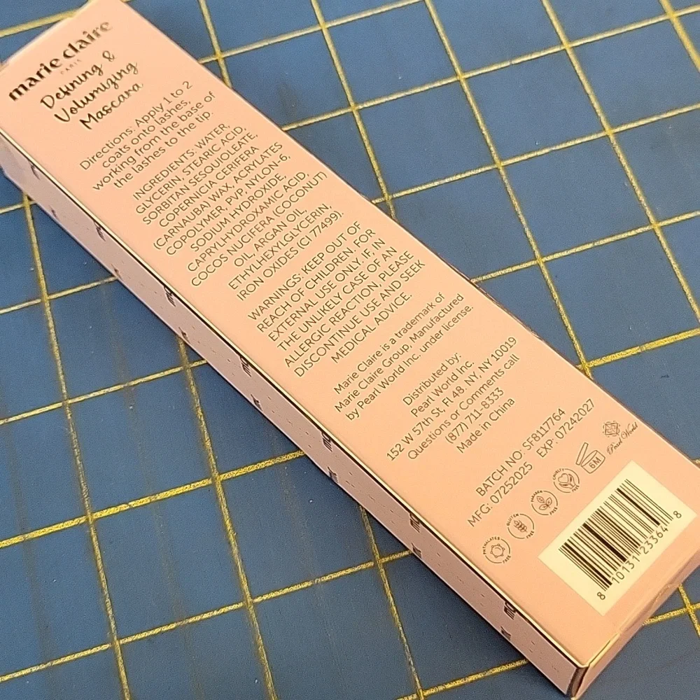 Marie Claire Designing & Volumizing Jet Black Mascara 8ml New Sealed Box